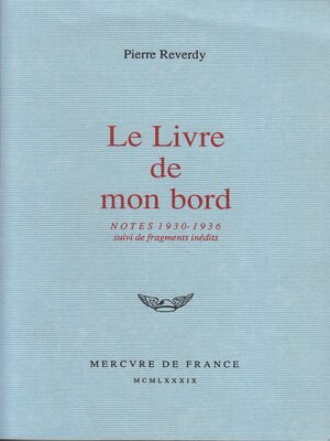 cover image of Le Livre de mon bord. Notes (1930-1936)